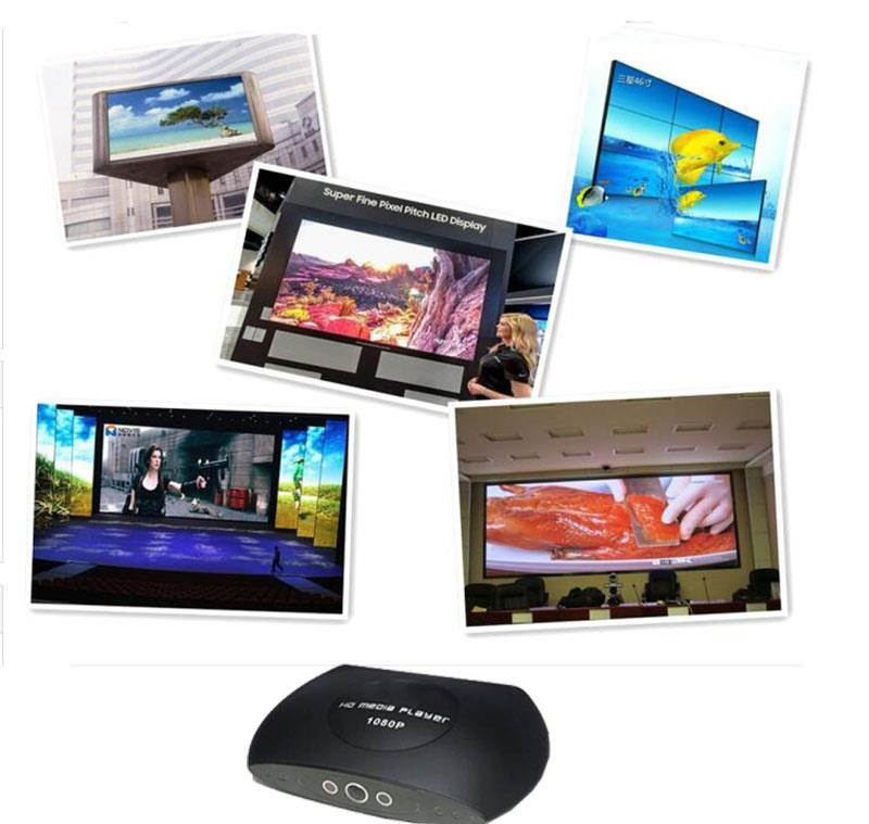 H.265/HEVC HD 1080P HD Media Player Advertising Autoplay Loop-Play Box, EU Plug(Black)