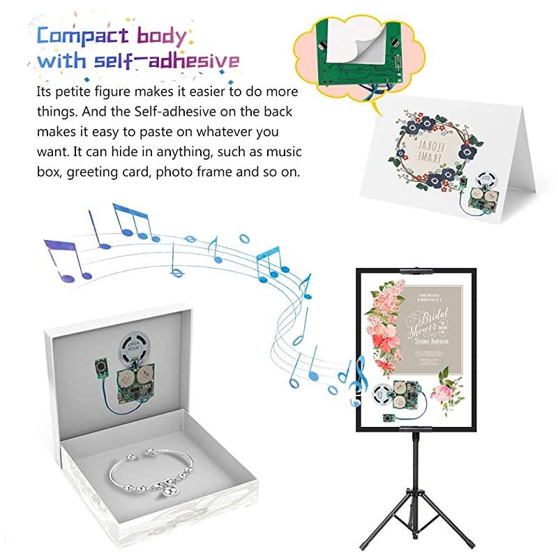 Recordable Sound Module Push Button Activated 8M Capacity Micro USB Button Cell Powered for DIY Audio Cards Music Greeting Card Creative Gifts