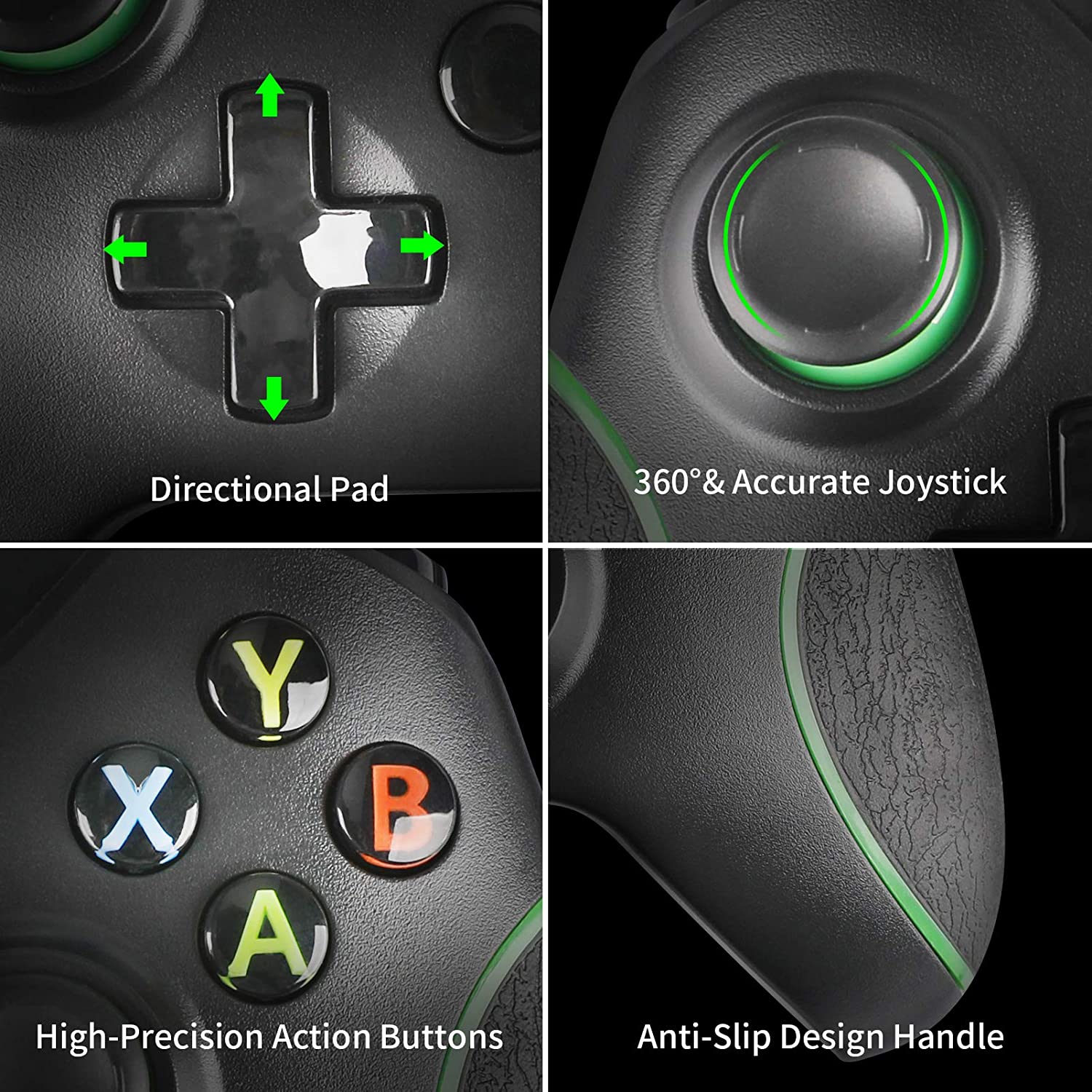 Wired Controller for Xbox One,Xbox one Wired Game Contoller with Dual Vibration and Audio Jack for Xbox One/S/X/Win7,8,10(Black)