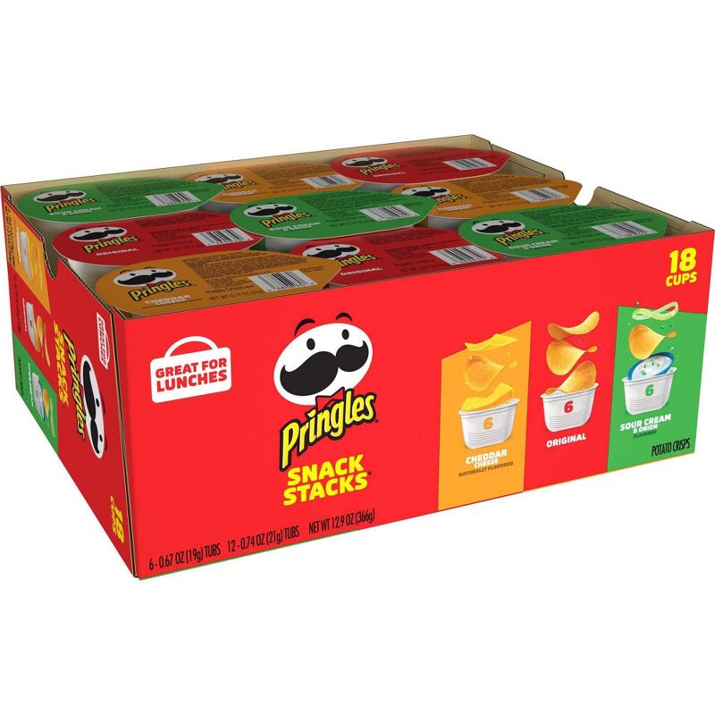 Pringles Snack Stacks Variety Pack Potato Crisps Chips - 12.9oz/18ct