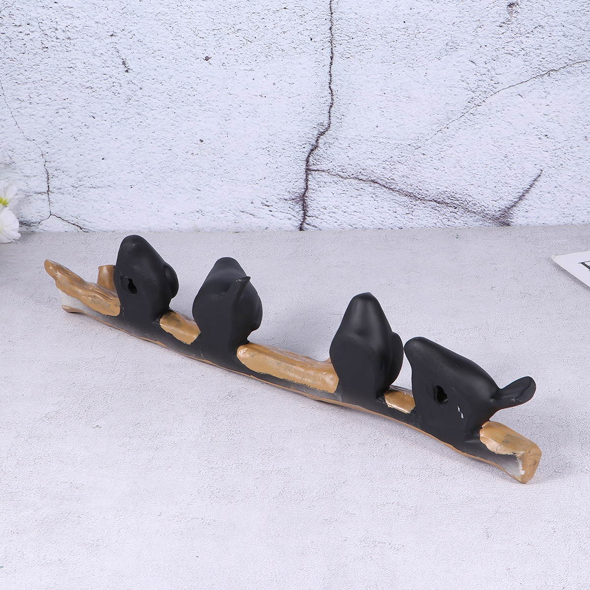 1PC Wall Hook Stereoscopic Bird Design Hook Fashion Clothing Hook Household Hanging Hook for Home Shop (Four Black Bird)