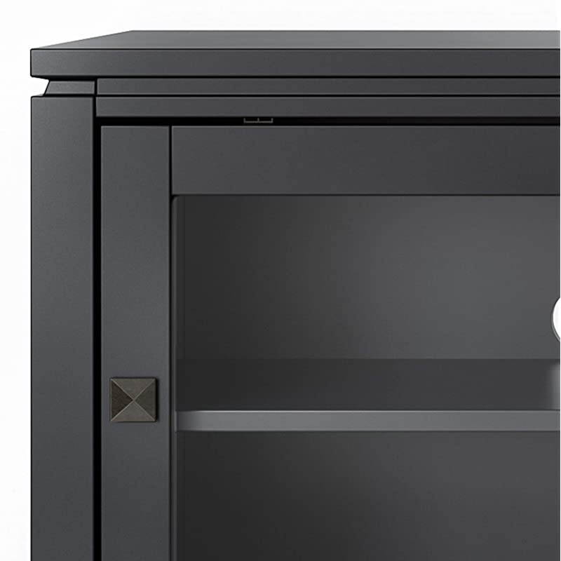 Cosmopolitan SOLID WOOD Universal TV Media Stand, 53 inch Wide, Contemporary, Living Room Entertainment Center, Storage Cabinet, for Flat Screen TVs up to 55 inches in Black