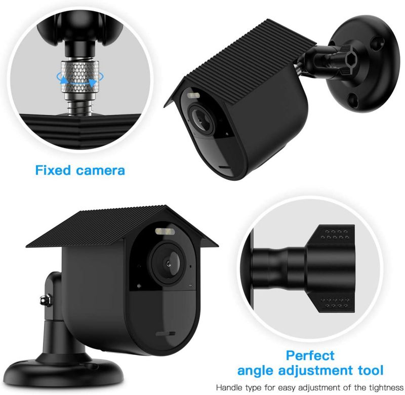 Koroao Wall Mount + Silicone Weatherproof Housing for Arlo Ultra,Arlo Pro 3 - Indoor/Outdoor Security Bracket More Stable and Flexible (1-Pack, Black)