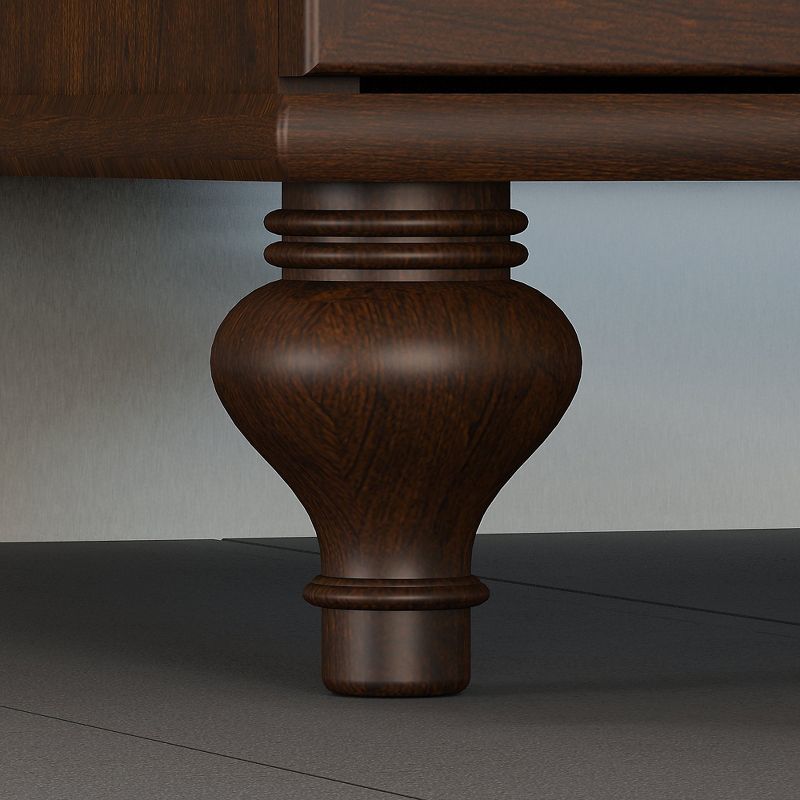 Office by kathy ireland 68Wx91D L Shaped Desk w/Bookcase & Pedestals Coastal Cherry ALA171CC