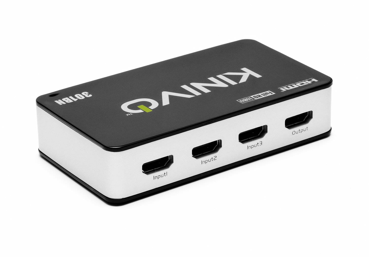 Kinivo 301BN Premium 3 port High speed HDMI switch with IR wireless remote and AC Power adapter - supports 3D, 1080p