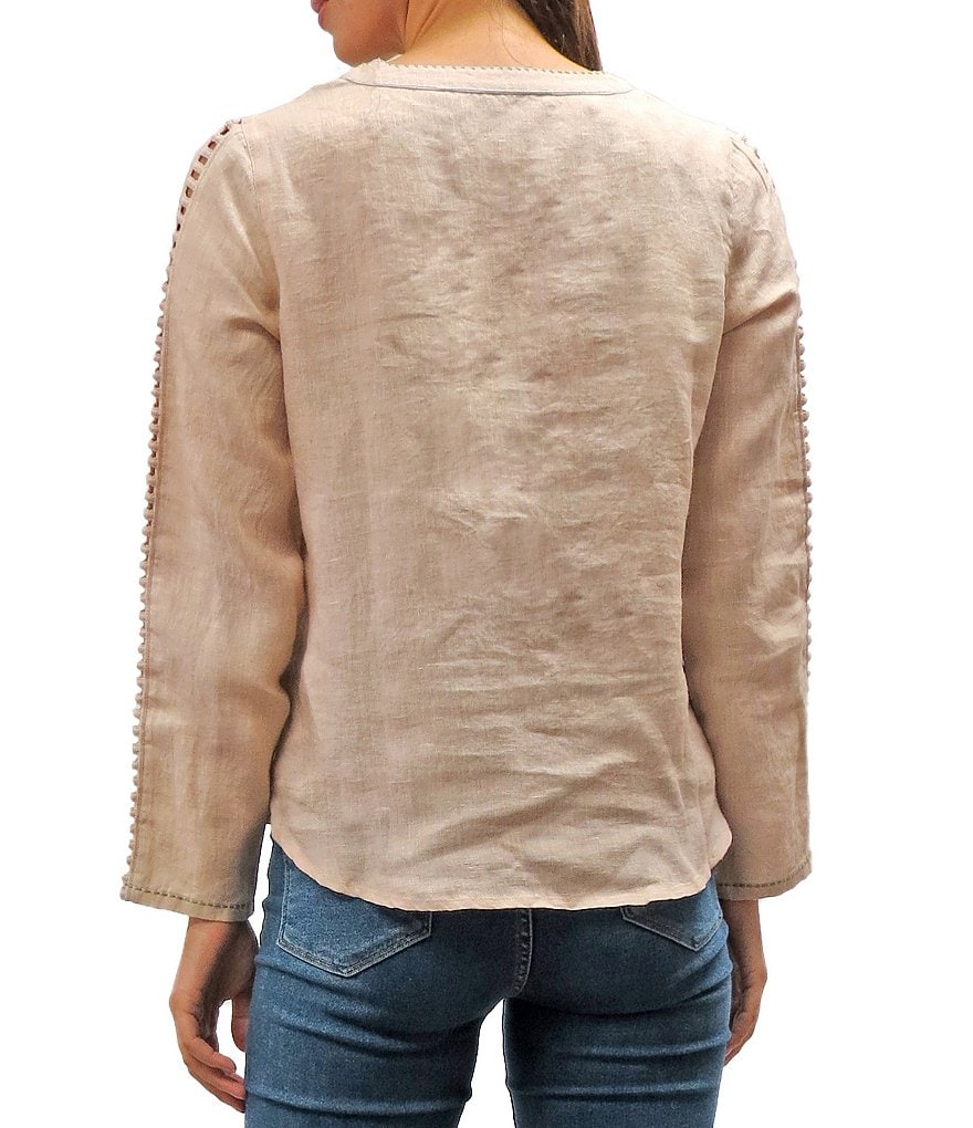 Karyn Seo Hazel Lattice Lace Linen Top