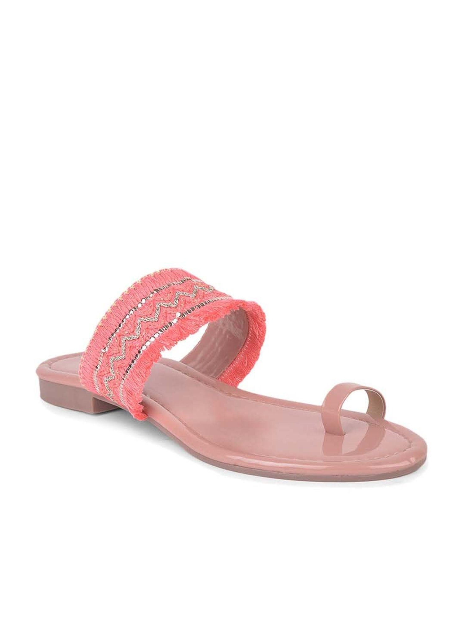Salario Women's Pink Toe Ring Sandals
