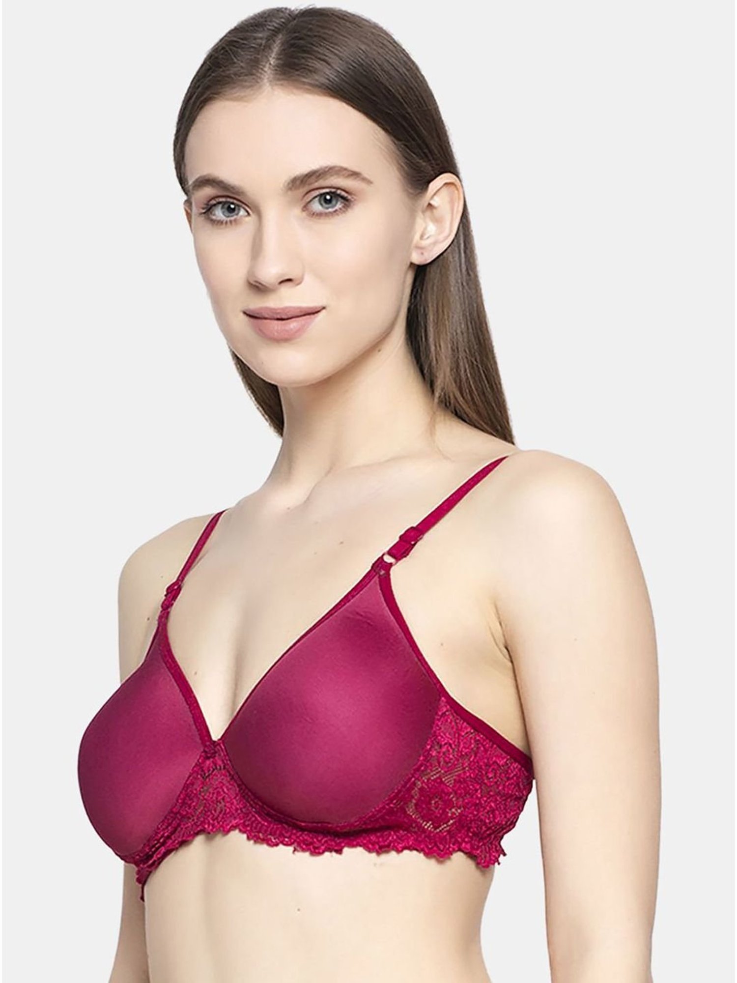 AROUSY Purple & Black Cotton Self Pattern T-Shirt Bra - Pack Of 3