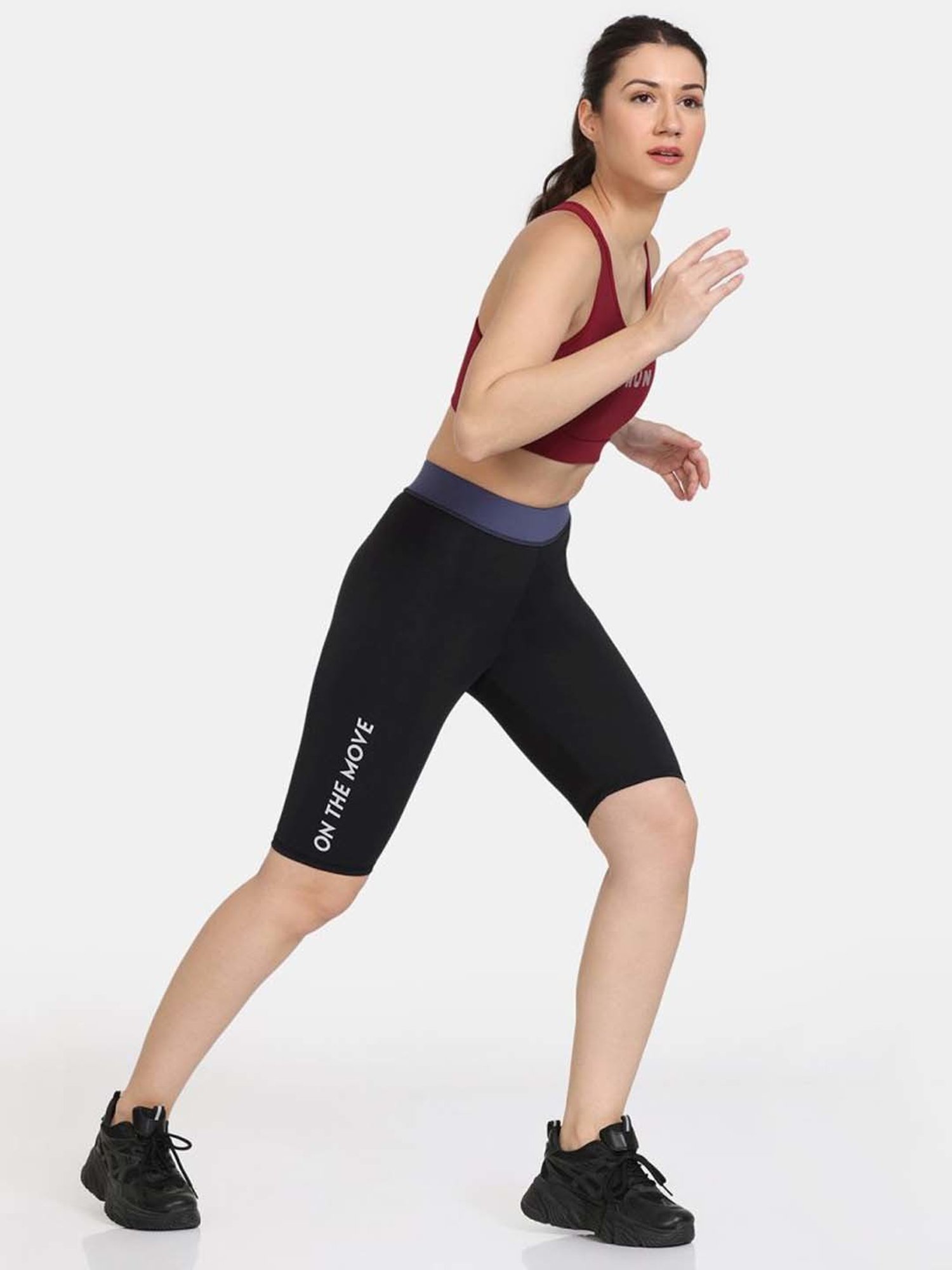 Zelocity by Zivame Black Printed Sports Shorts