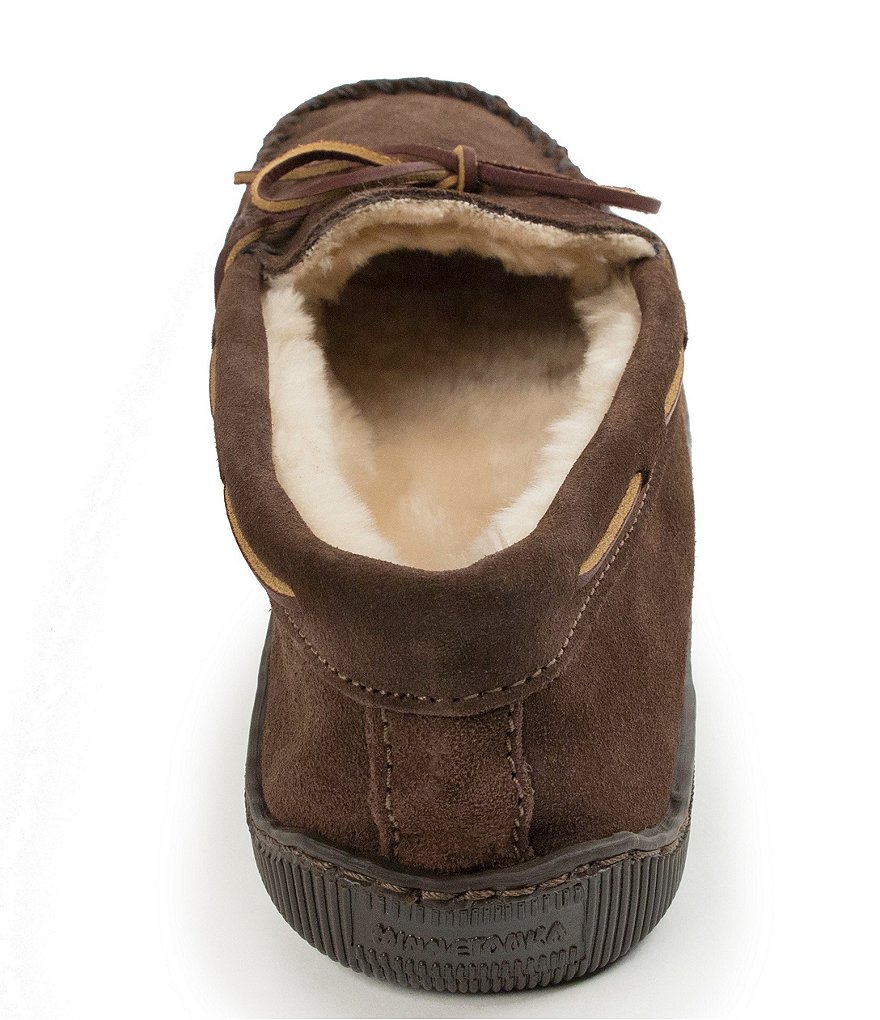 Minnetonka Men's Suede Pile Lined Hardsole Slipper