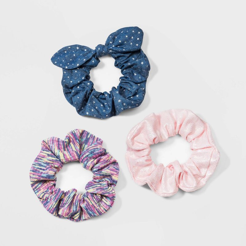 Girls' 3pk Twister Hair Ties - Cat & Jack™ Black