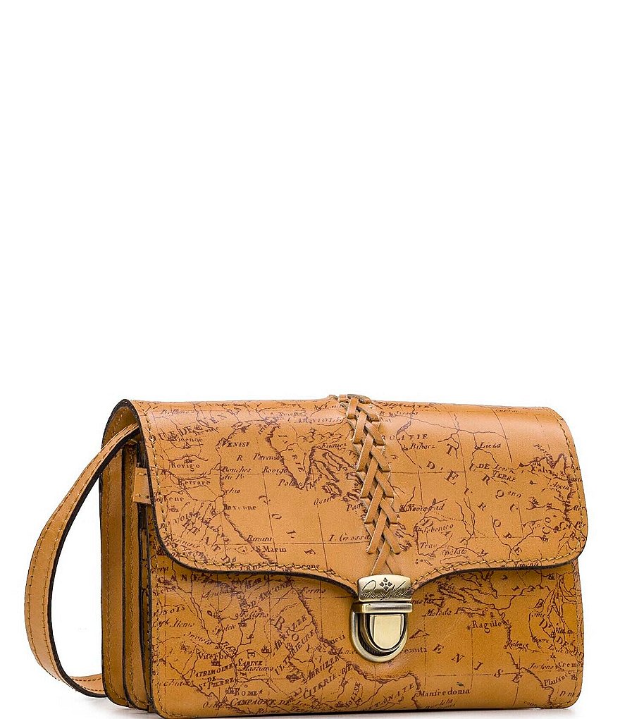 Patricia Nash Signature Map Collection Belizzi Leather Push-lock Crossbody Bag