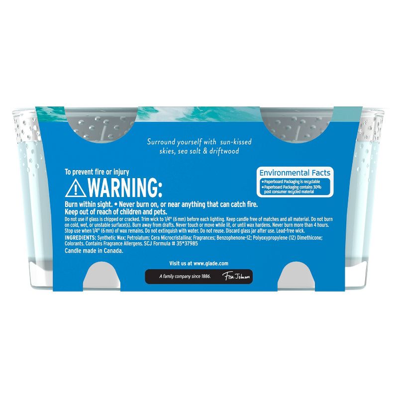 Glade Sky  Sea Salt Twin Candle - 2pk/6.8oz
