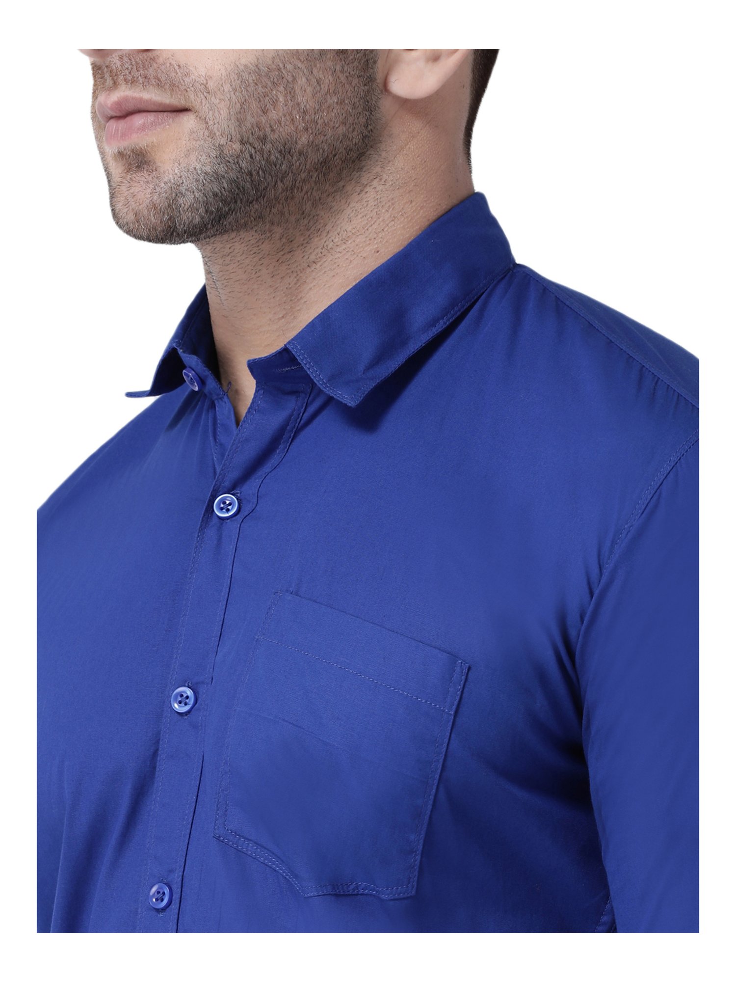 Hang Up Navy Cotton Slim Fit Shirt