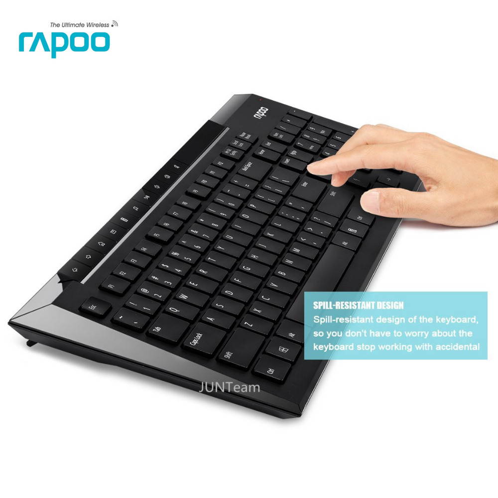 Original Rapoo X336 Mouse&keyboard Multimedia Wireless Keyboard and Mouse Combo for TV Laptops Desktops PC - 8200P Black
