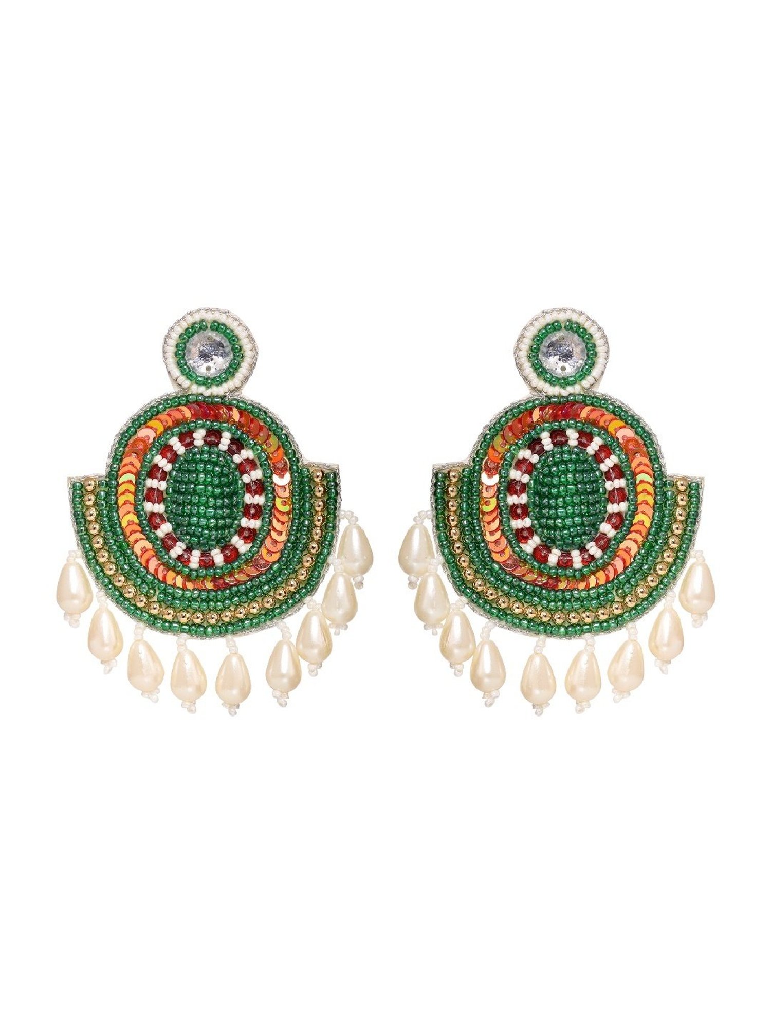 Saraf RS Jewellery Multicoloured Contemporary Dropdown Earrings