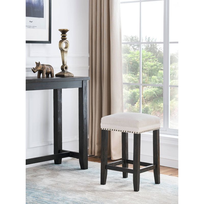 Set of 2 Bishope Counter Height Barstools Black - Treasure Trove Accents