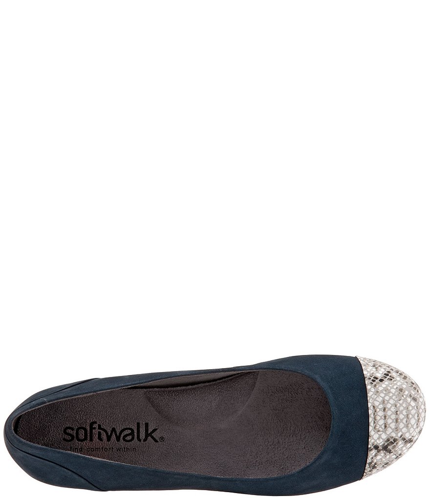 SoftWalk Sonoma Suede & Leather Cap Toe Ballet Flats