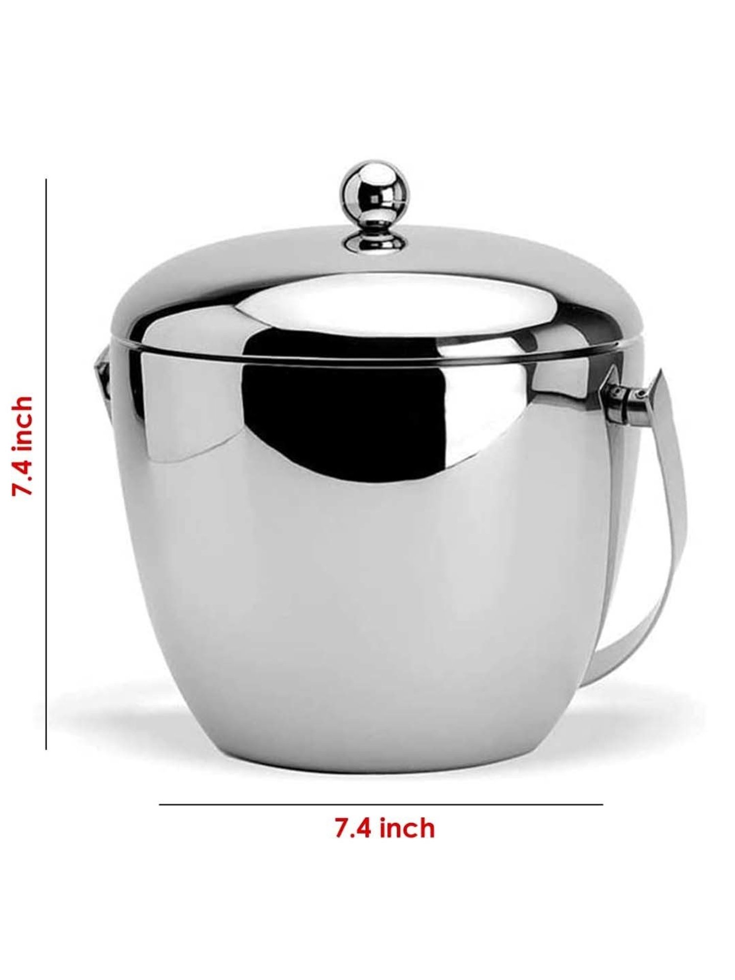 FnS Silver Stainless Steel Ice Bucket (1.25 L)