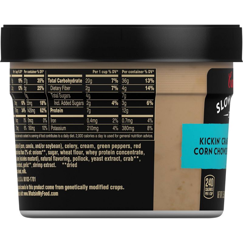 Campbell's Slow Kettle Style Kickin' Crab & Corn Chowder Soup Microwaveable Bowl 15.5oz