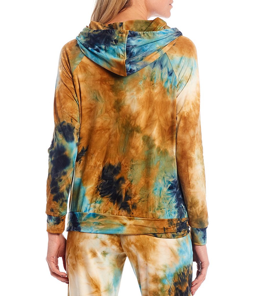 Laila Jayde Tie Dye Long Sleeve Brushed Knit Lounge Hoodie