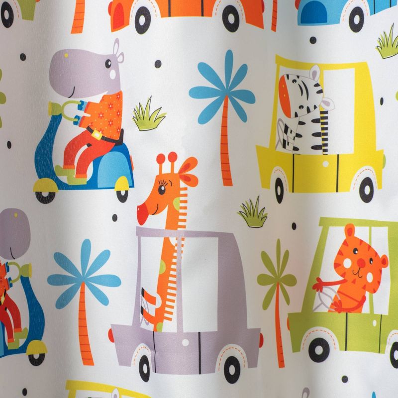 71"x74" Jungle Traffic Shower Curtain with PEVA Liner - Hookless