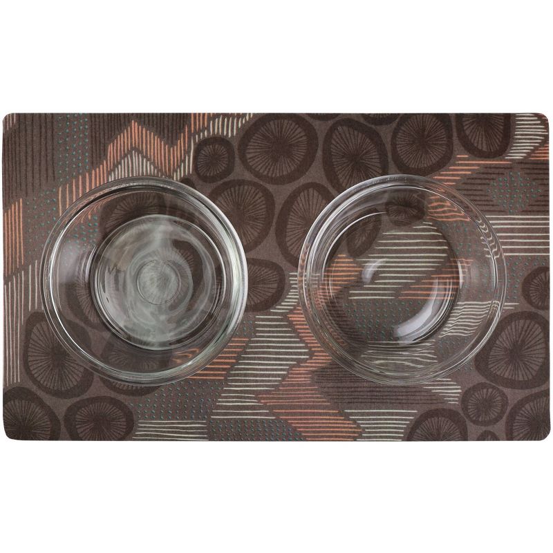 Drymate Dog and Cat Feeding Placemat - Abstract Lines Brown
