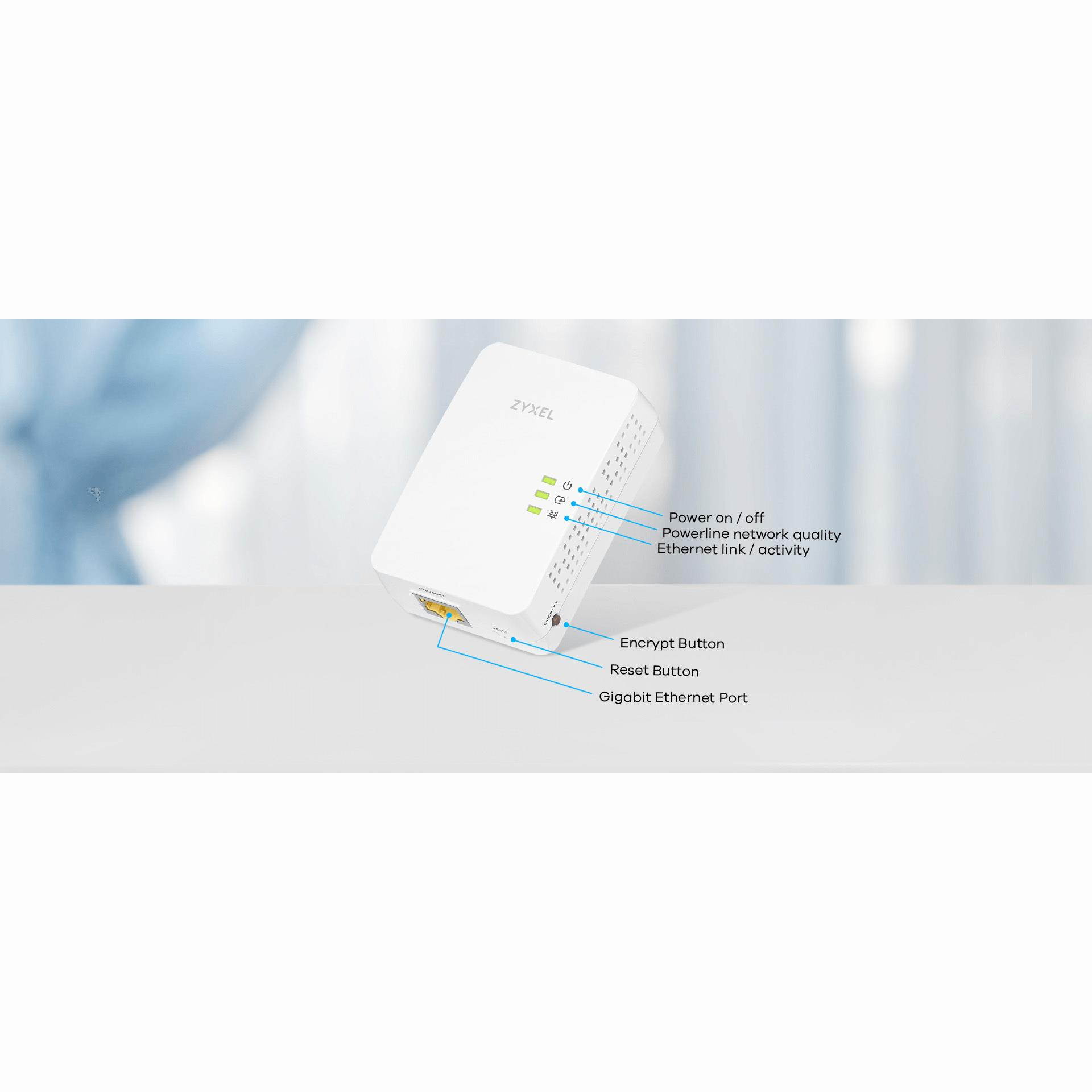 ZYXEL COMMUNICATIONS PLA5405V2KIT POWERLINE ETHERNET ADAPTER (2 PACK)