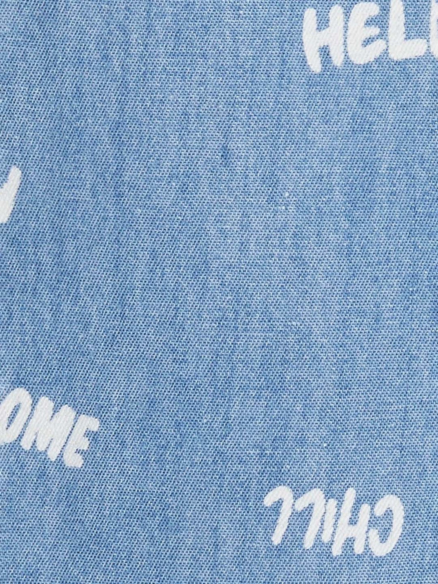 Juniors by Lifestyle Blue Cotton Printed Full Sleeves Shirt