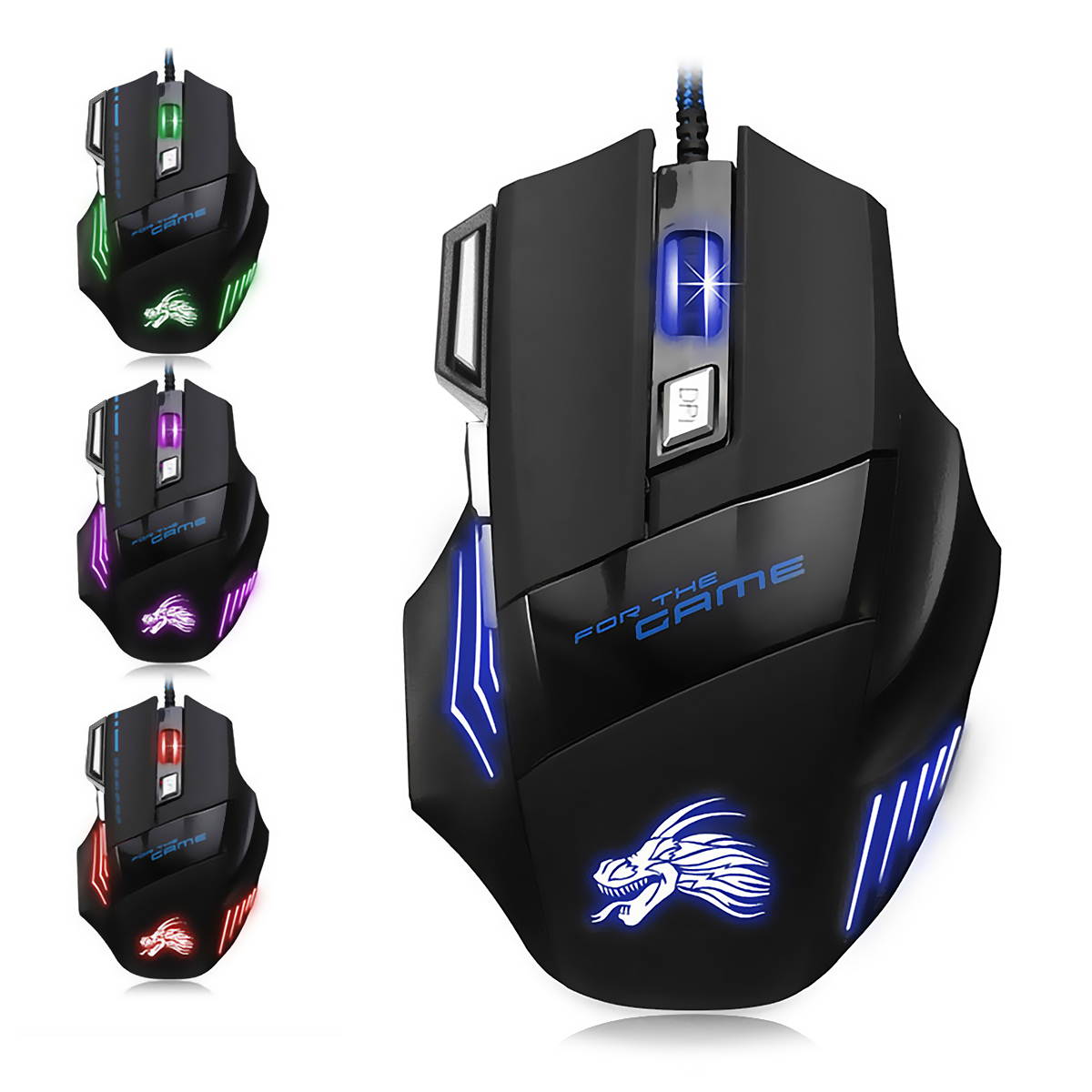 7 Button Optical USB Wired Gaming Mouse Black