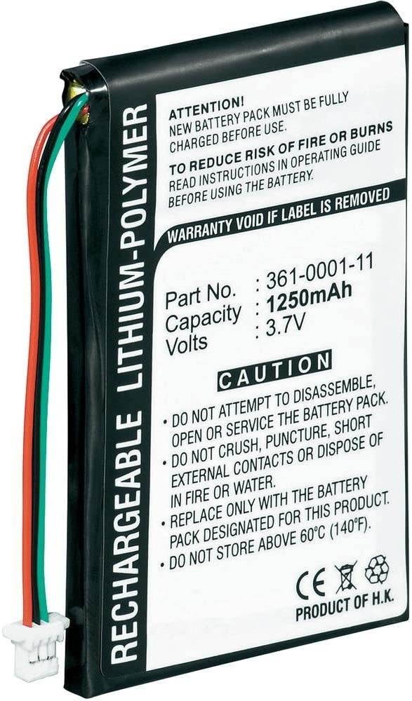 Replacement Battery for Garmin Nuvi 750T GPS Navigation System (1250mAh, 3.7V, Li-Pol)