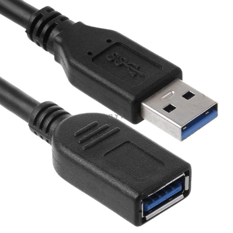 Black USB 3.0 Extension Cable Male to Female Data Sync Fast Speed Cord Connector