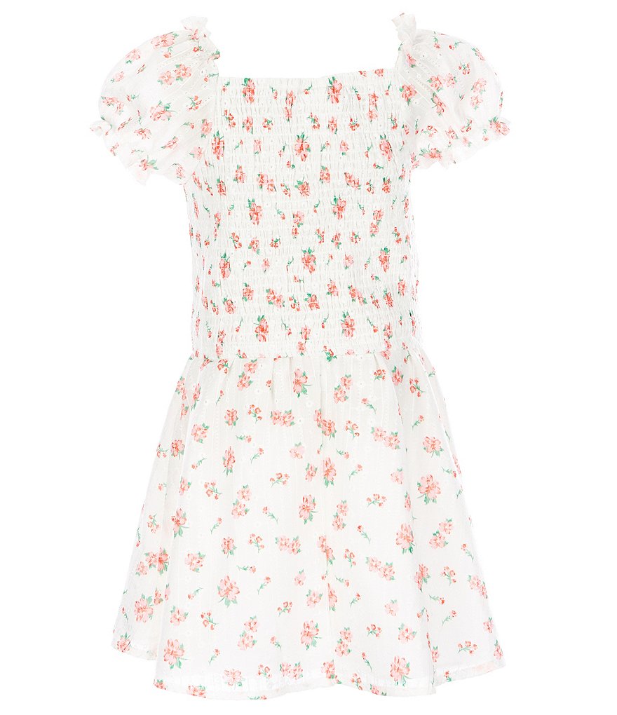 Ally B Big Girls 7-16 Flutter-Sleeve Dotted Top & Shorts Set