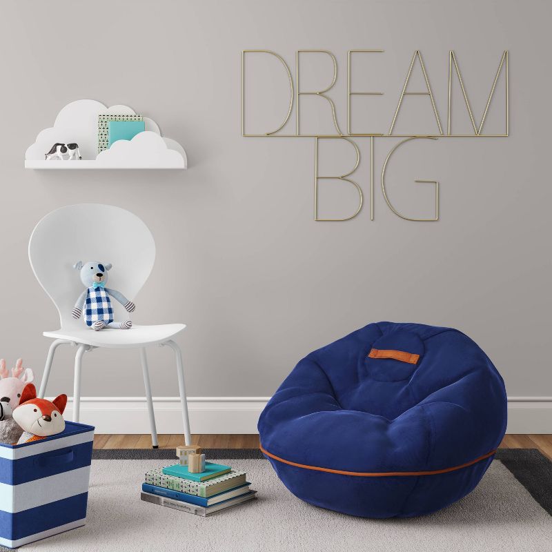 Bean Bag Chair with Suede Piping Navy - Pillowfort™