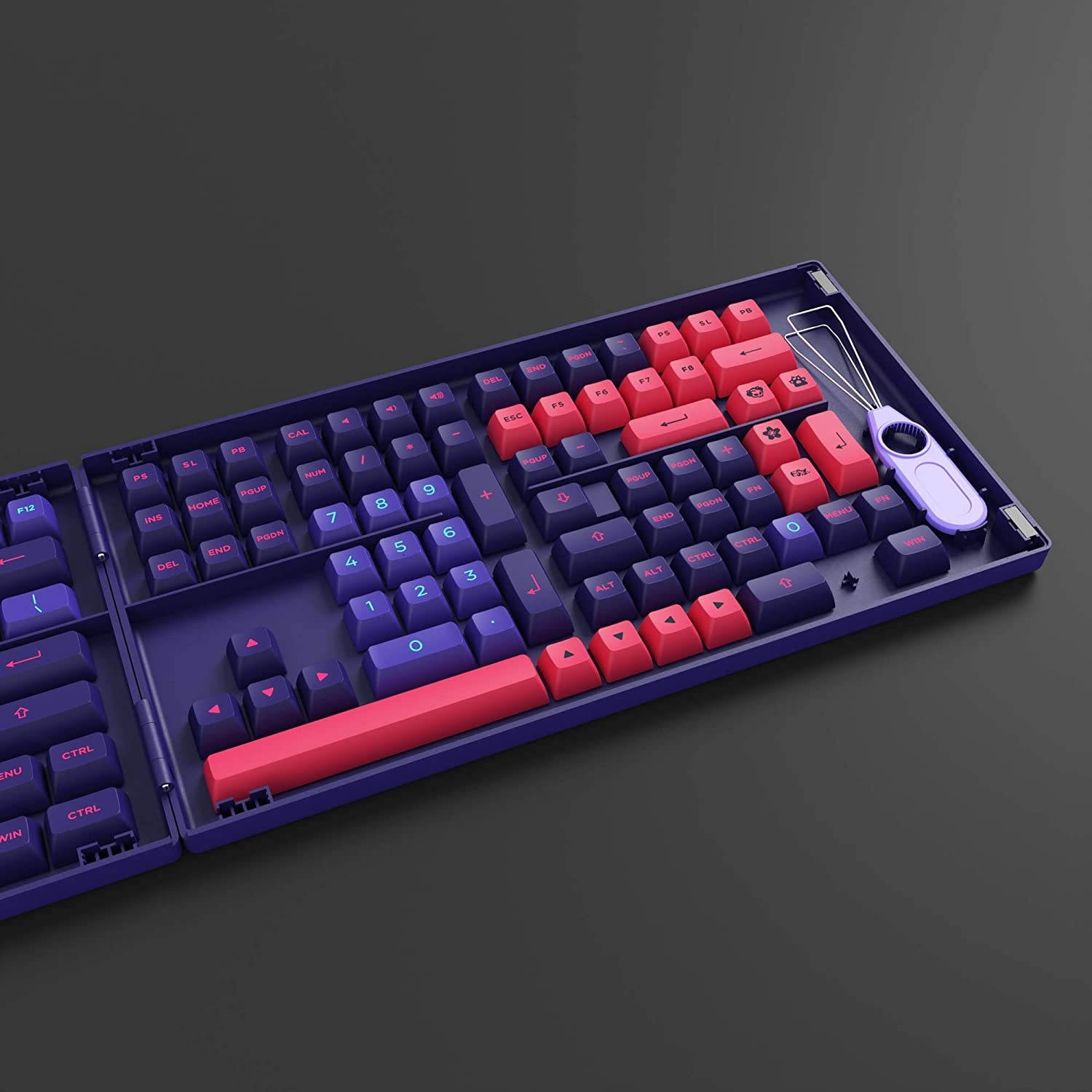 EPOMAKER AKKO NEON Cyberpunk 157 Keys ASA Profile Doubleshot PBT Full Keycaps Set, with Custom Storage Box for Mechanical Keyboard Replacement (NEON ASA KEYCAPS)