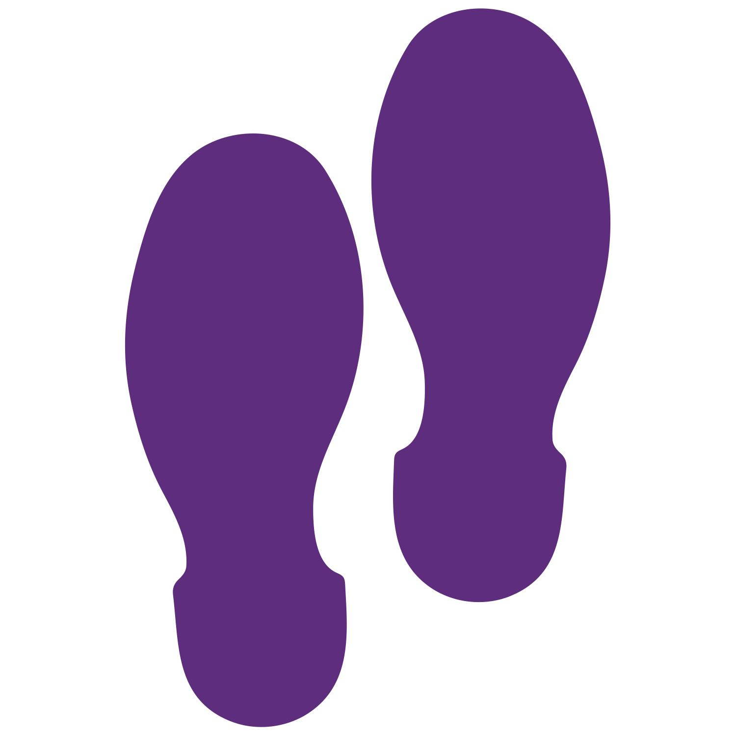 LiteMark 9 Inch Purple Shoe Print Decals - Pack of 12 (6 Pairs)