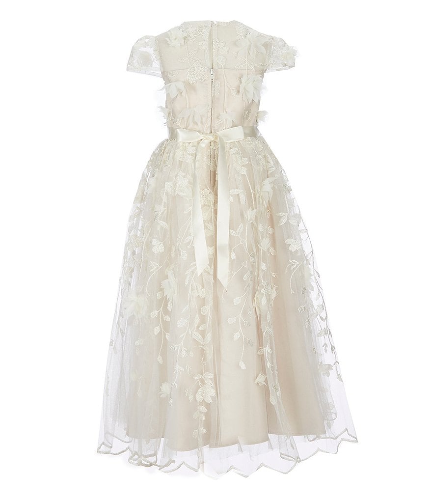 Us Angels Big Girls 6-14 Sleeveless Madison Embroidered Horsehair Communion Dress