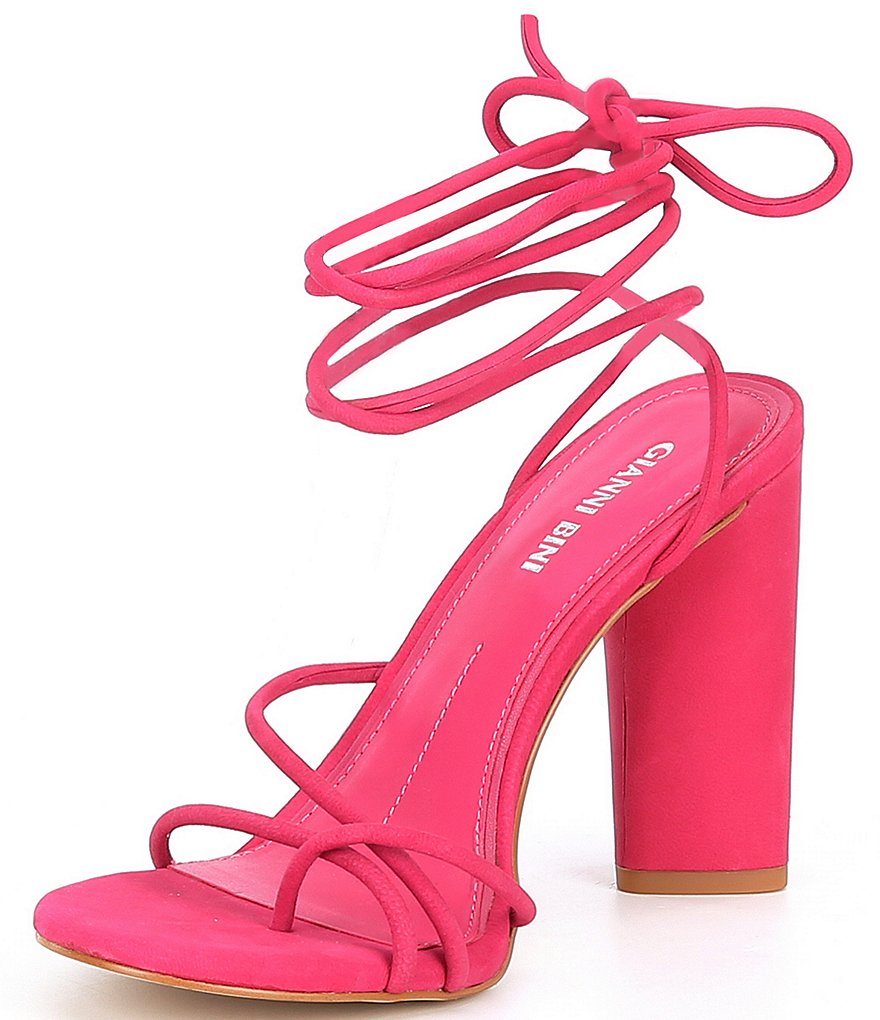 Gianni Bini Frayya Suede Strappy Ankle Wrap Toe Loop Sandals