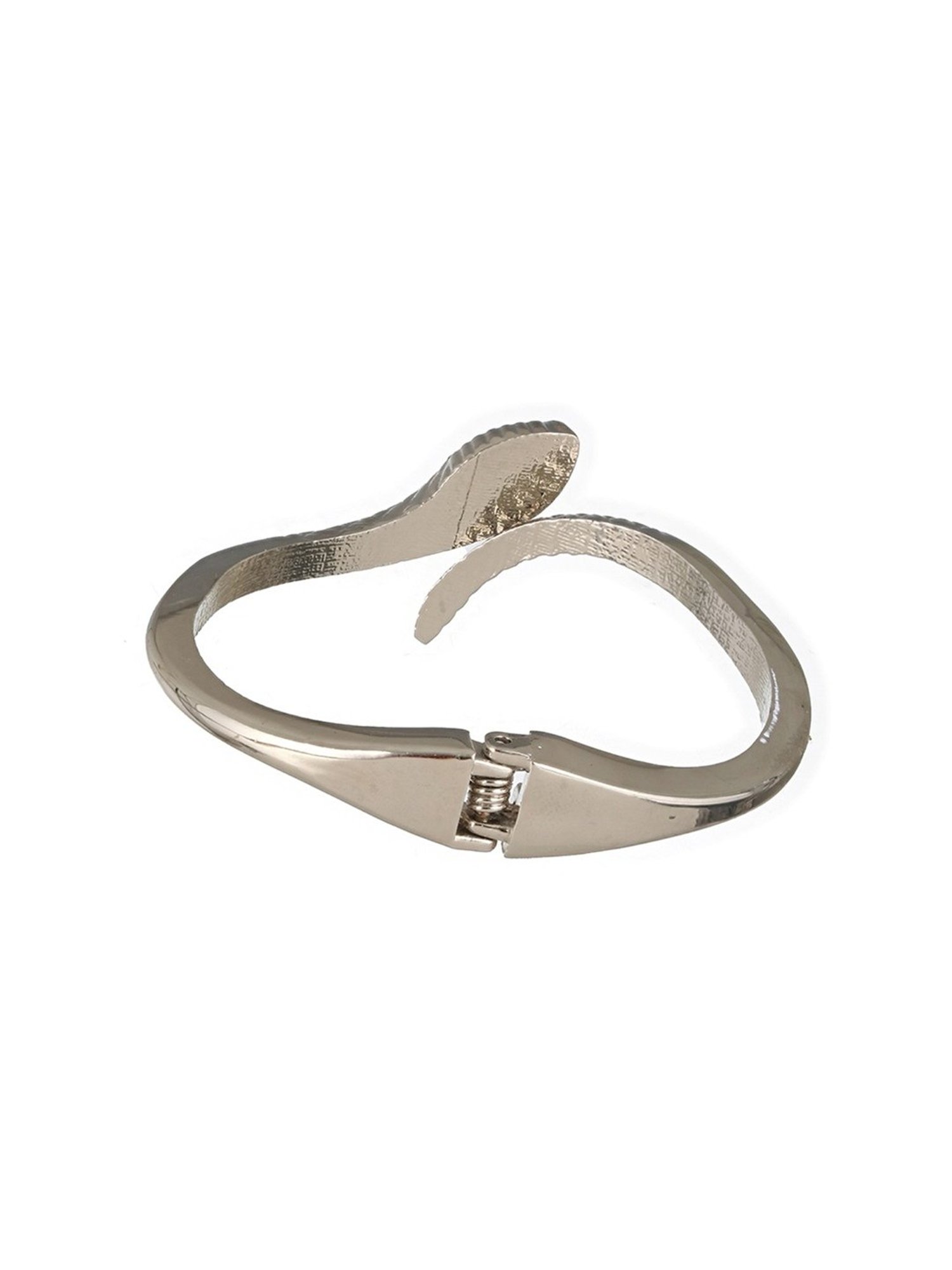 Prita by Priyaasi Studded Snake Silver-Plated Bracelet