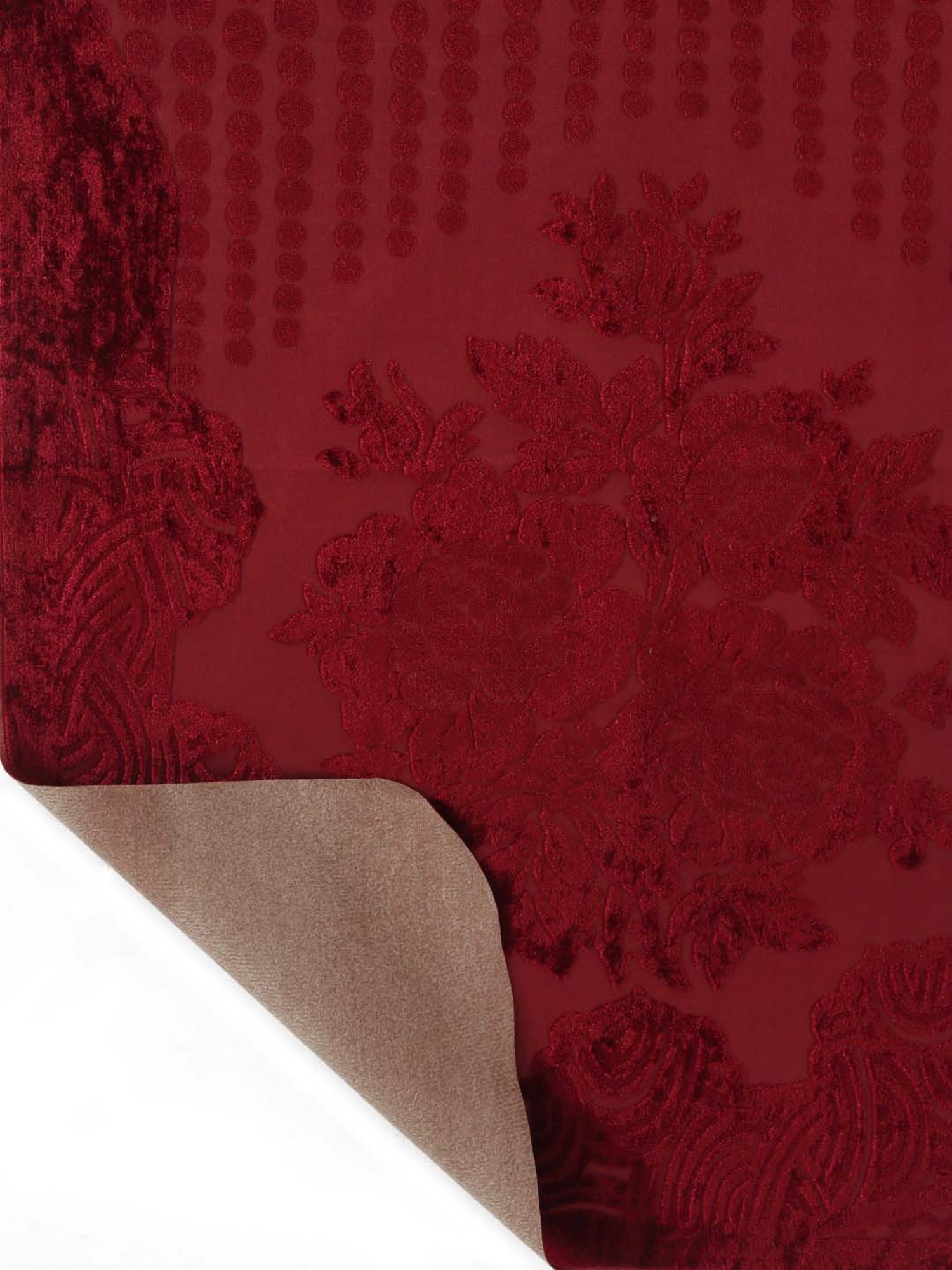 HOSTA HOMES Maroon Polyester Sofa Cover With Arm Rest - Set of 16