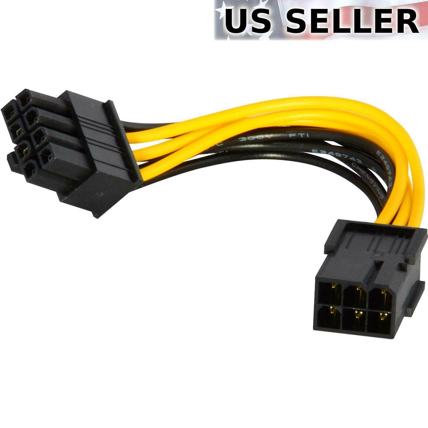 5-pack 6-pin to 8-pin PCI Express Power Converter Cable for Video Card PCIE 5X