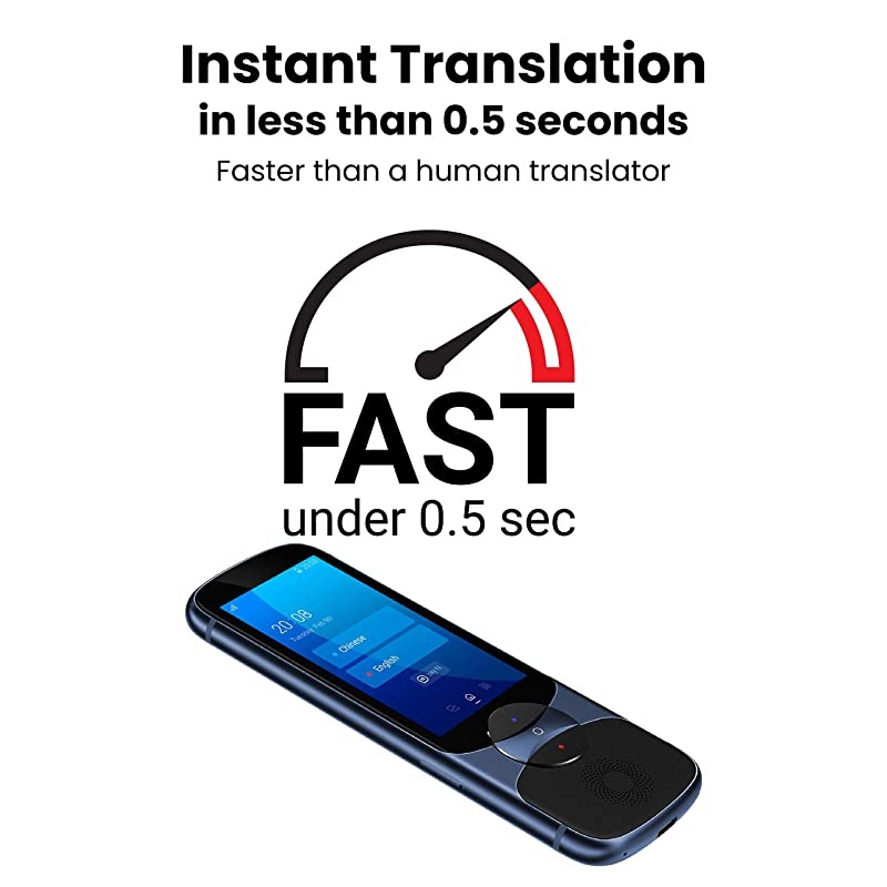 Language Translator Device with Unlimited 2-Year Global Data (No WiFi Need) 200+ Countries 95+% Accuracy Instant Real-time Voice Translation & Offline Translation w/Bluetooth & 4G/LTE (Blue)