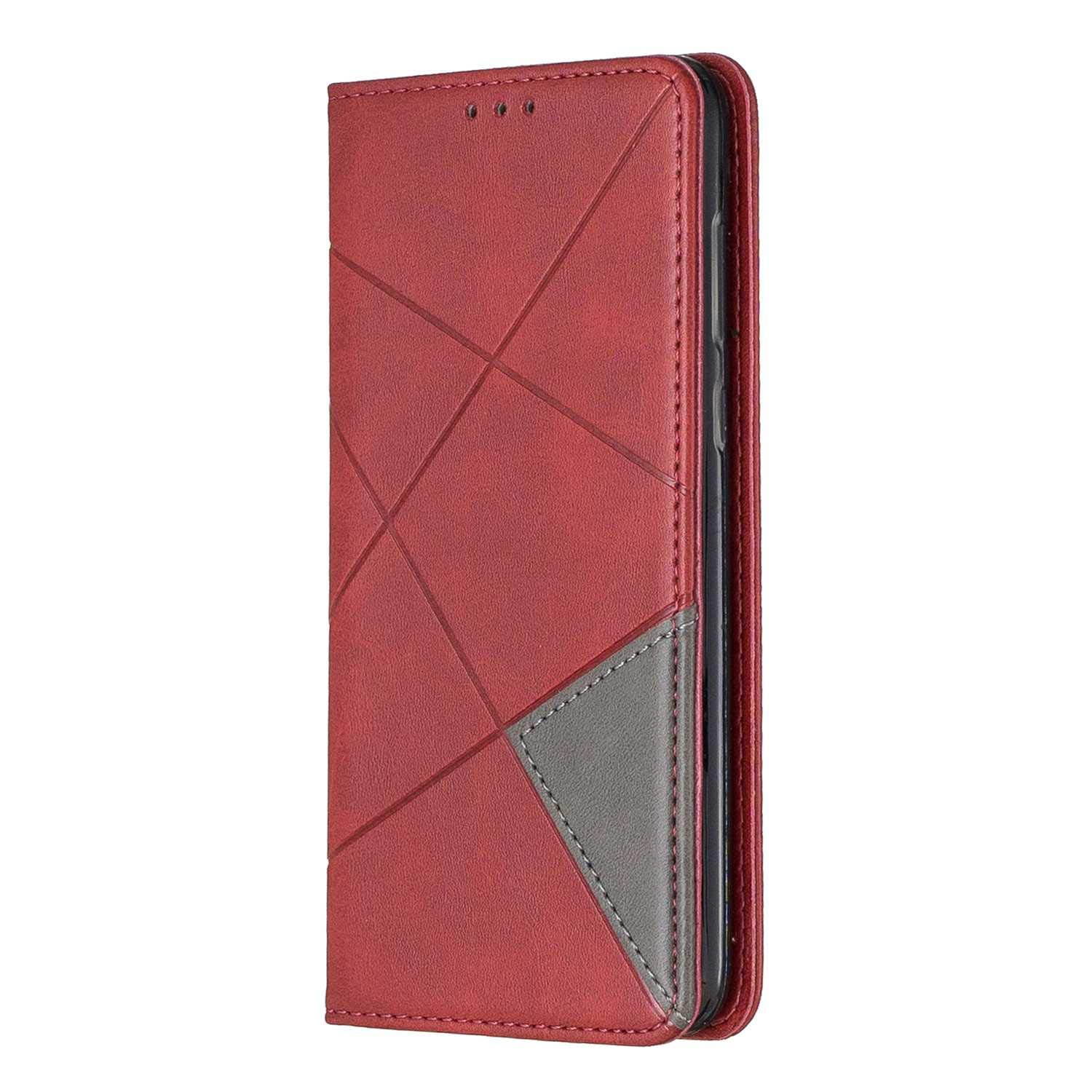 The Grafu Case for Huawei Enjoy 7S / Huawei P Smart 2018, Anti Scratch PU Leather and Shockproof TPU Inner Cover, Magnetic Full Body Protective for Huawei Enjoy 7S / Huawei P Smart 2018, Red