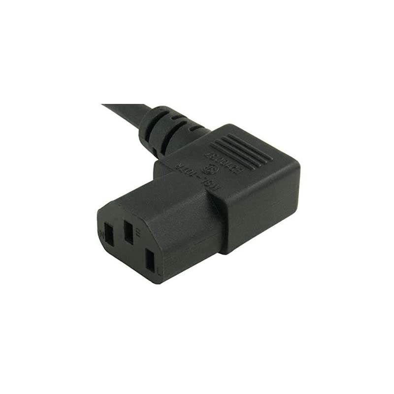 18 AWG Universal Right Angle Power Cord (NEMA 5-15P to IEC320 C13R) UL Listed (6 Foot (1 Pack))