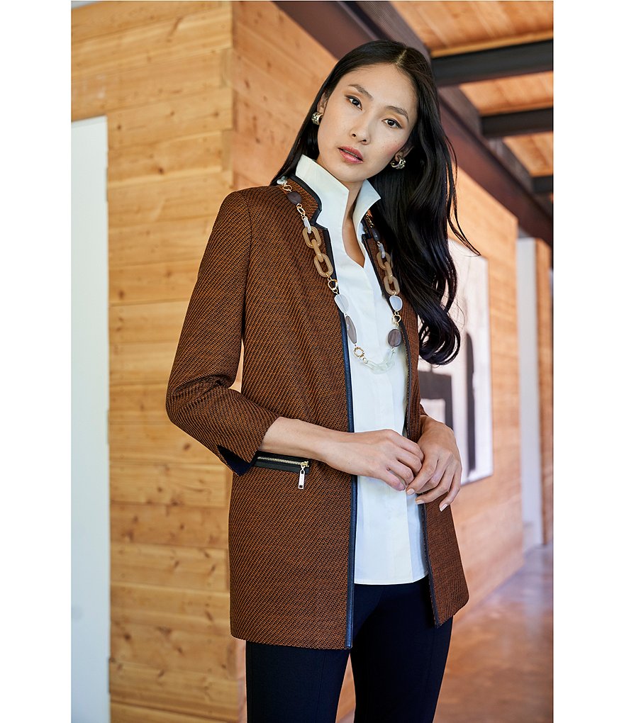 Misook Sleeveless Stand Collar Neck Washable Blouse