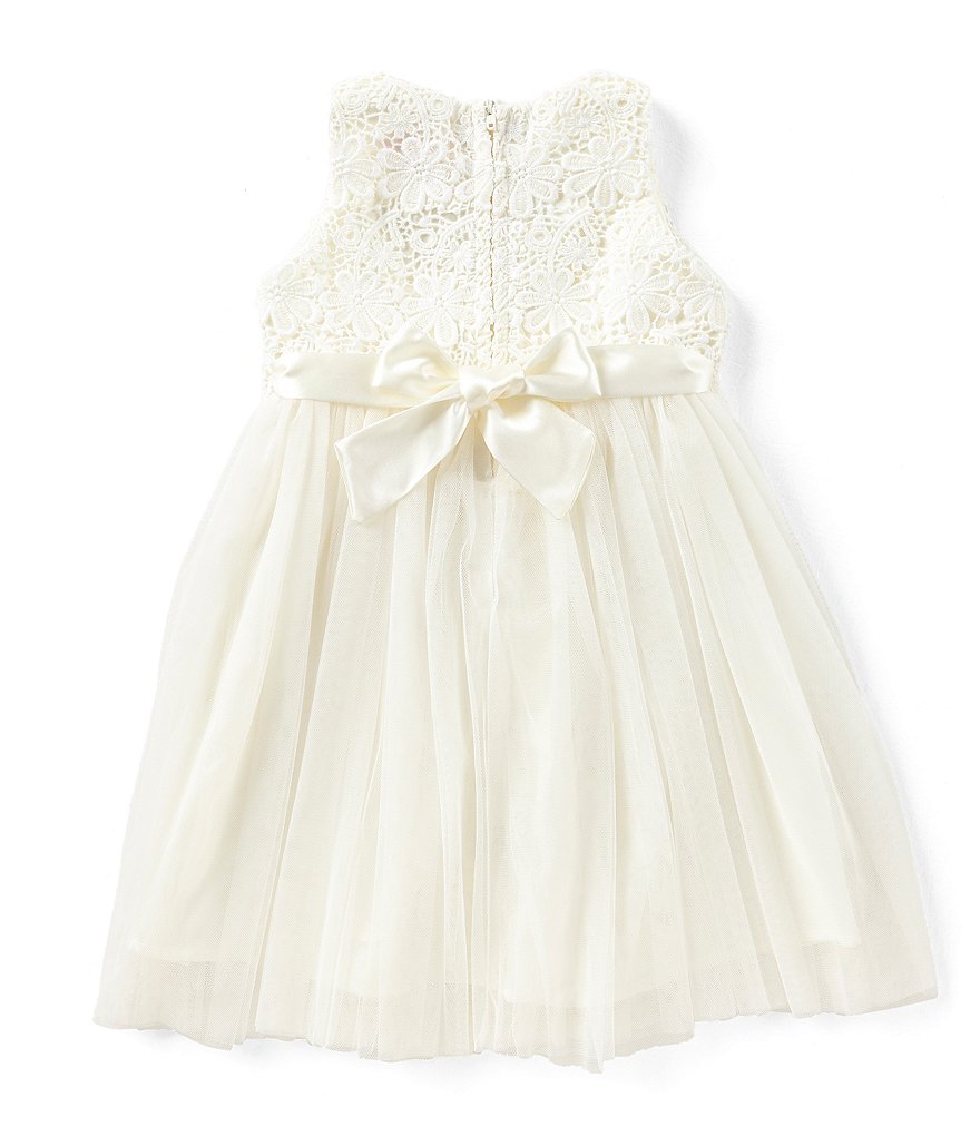 Popatu Little/Big Girls 2-8 Lace/Tulle Tie-Back Dress