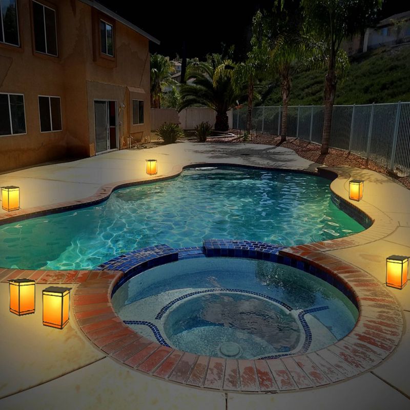 8" LED Solar Portable Outdoor Lantern with Flame - Techko Kobot