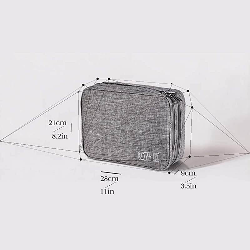 Electronics Organizer  Electronic Accessories Bag Travel Cable Organizer ThreeLayer for iPad Mini Kindle Hard Drives Cables Chargers ThreeLayerGrey