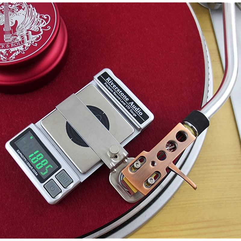 RecordLevel Turntable Stylus Tracking Force GaugeScale 0005g Resolution Measures VTF at Correct LP Record Level Height 2 mm to 3 mm Color Silver