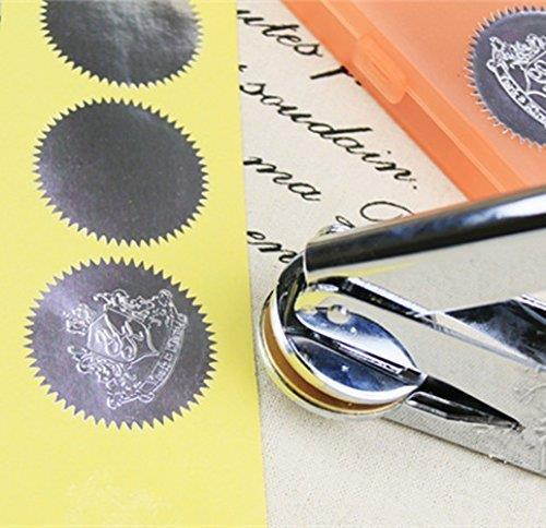 MDLG 100pcs Gold Vintage Embosser Stamp Sealing Blank Certificate Self-Adhesive Stickers (Gold)